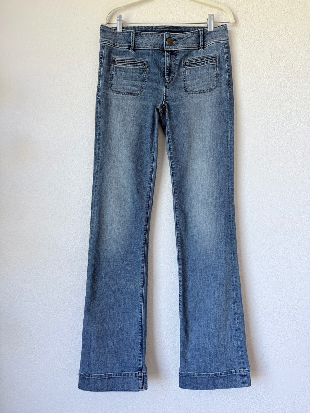 LOFT Modern Wide Leg Jeans 4T Tall Light Wash Stretch Denim Trouser Flare